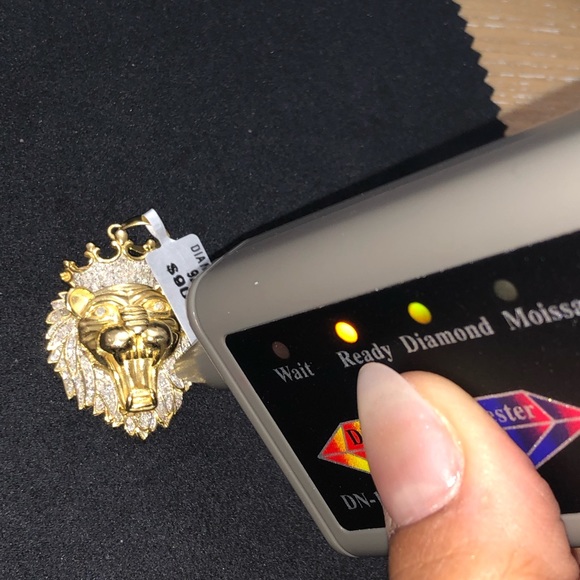 REAL DIAMOND Custom LION PENDANT not CZ not fake! - Picture 6 of 7